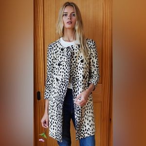 NWOT Emerson Fry London Coat - Leopard Linen, Size 10